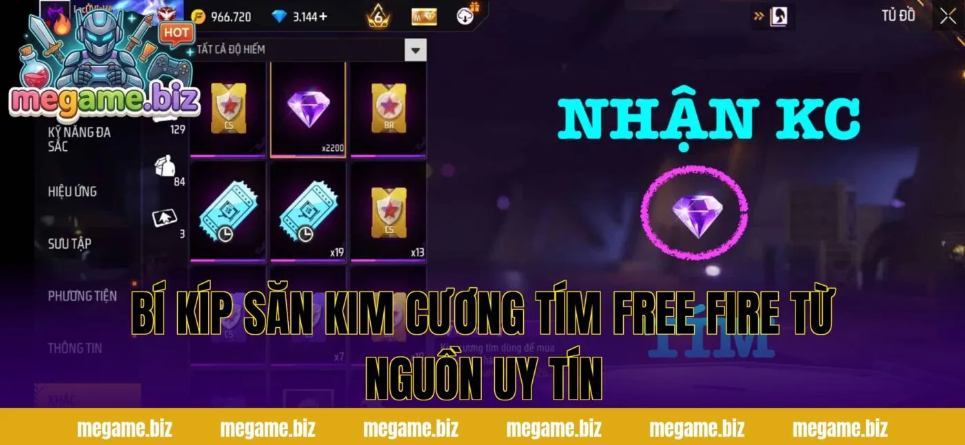 Bí kíp săn kim cương tím Free Fire từ nguồn uy tín