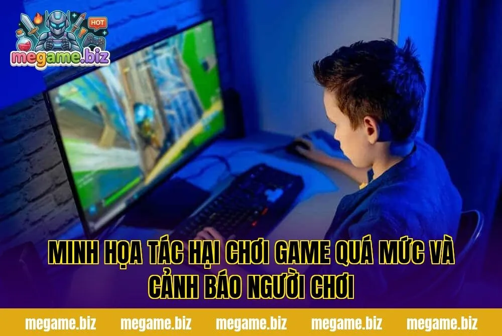 Minh họa tác hại chơi game quá mức và cảnh báo người chơi